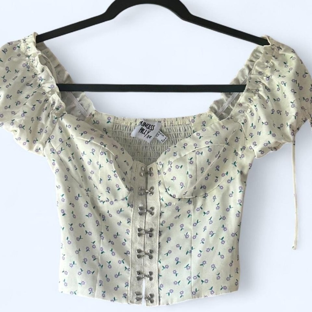 Princess Polly smal size 0 floral corset crop top EUC